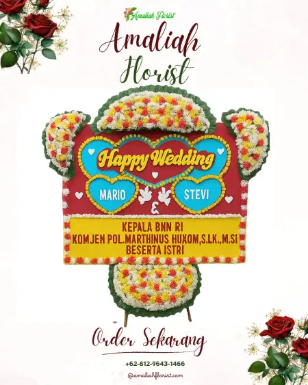 Papan Bunga Pernikahan Amar